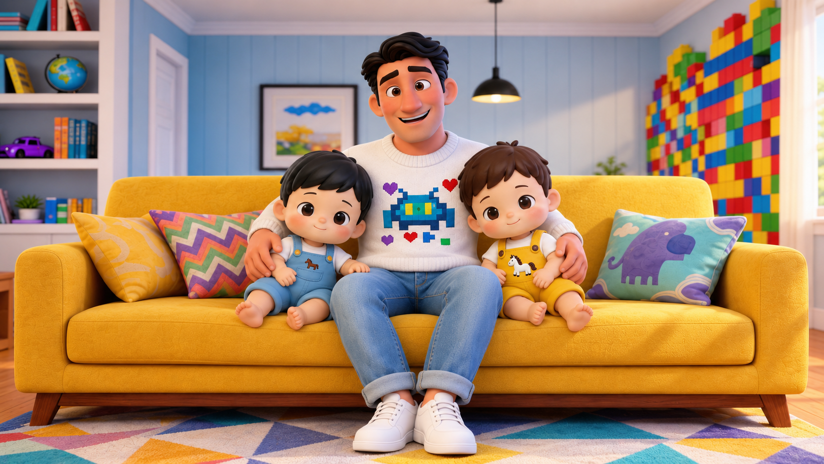 Daddy, Haw Haw and Yui relaxing together
