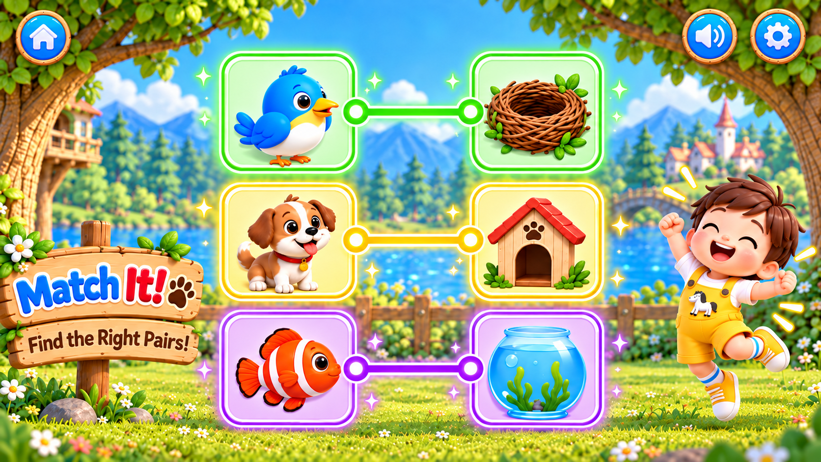 Match It game after all three pairs are connected